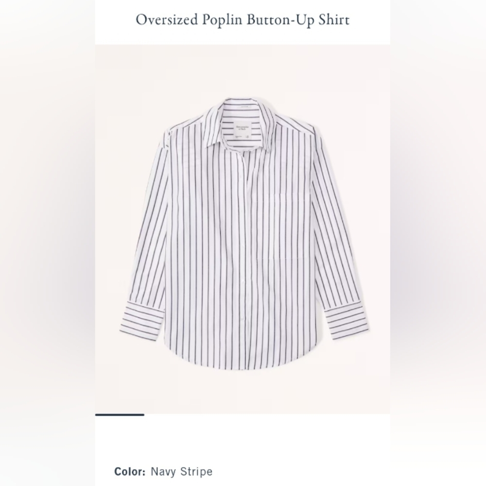 A&F Oversized Poplin Button-Up Shirt - size: S NWT